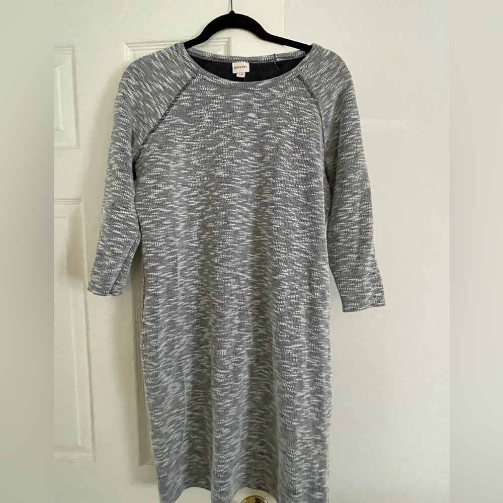Merona Target Sz L Fall Dress Light Grey